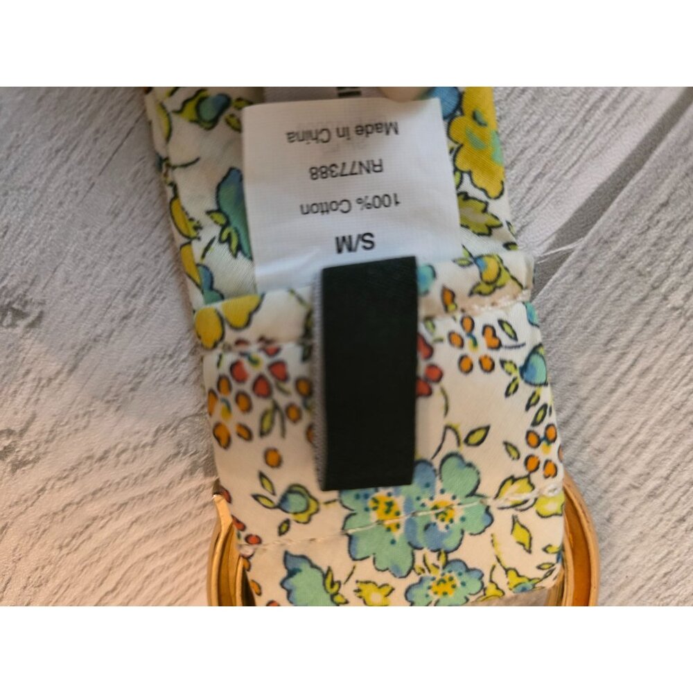 J.Crew Womens Floral Cotton Belt With Gold Circle Buckle S/M New - Picture 6 of 7